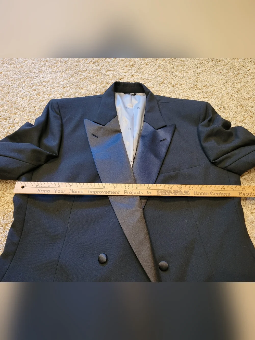 Christian Dior Men's Black Tuxedo Jacket Satin Lapel Made in USA Size 44L - Picture 5 of 11